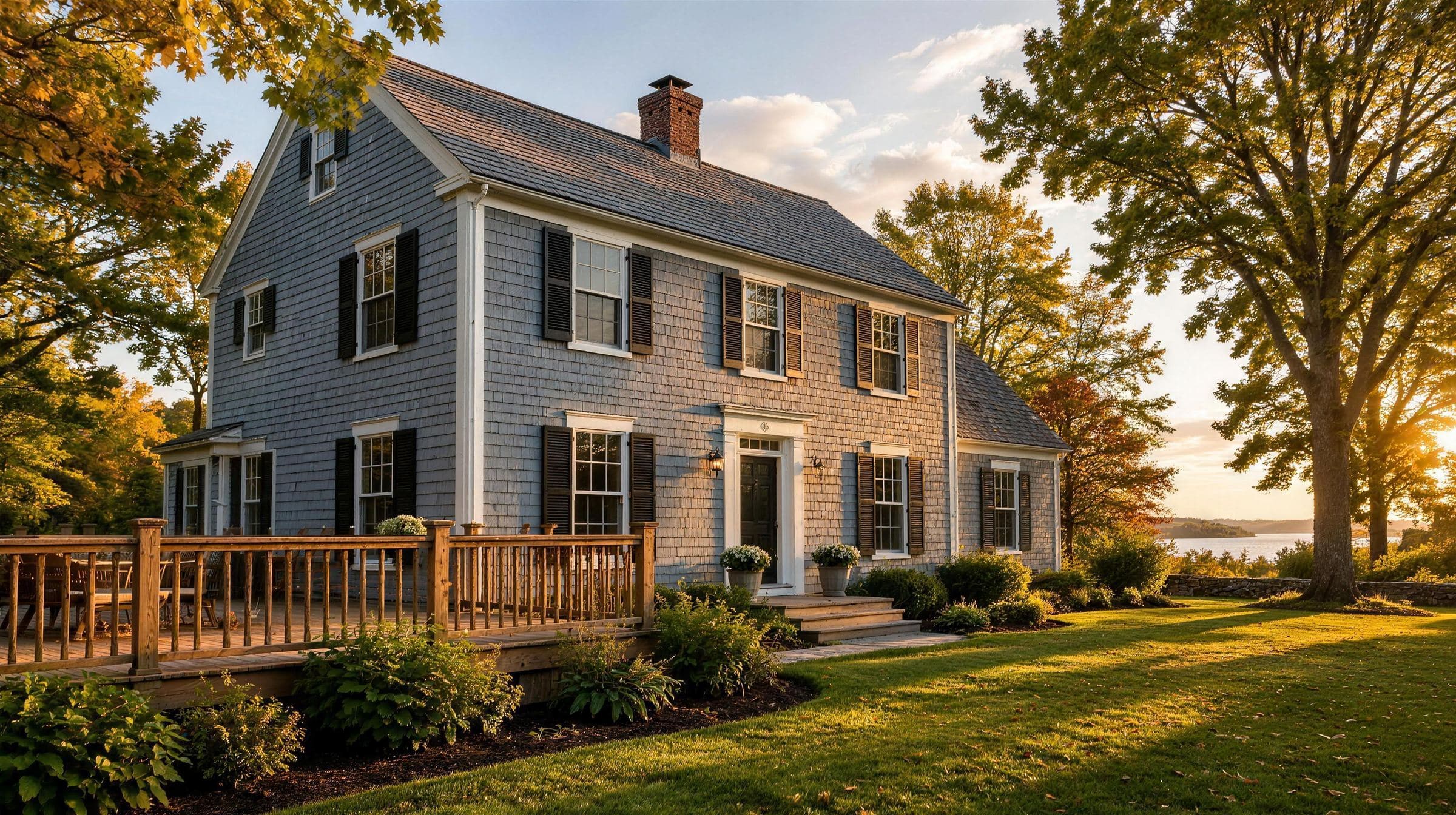 The same house freshly painted with crisp white trim